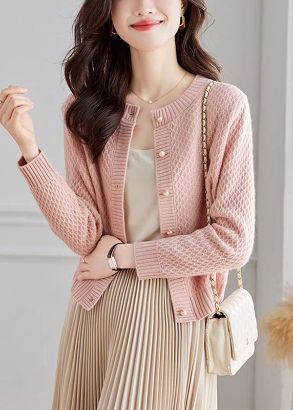 French White O Neck Button Woolen Cardigans Fall QC048 shopify