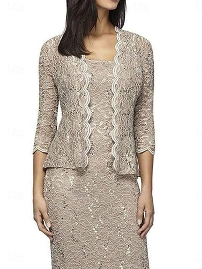 the Square Dress Bride Mother Piece Sets Elegant Two of FashionChic