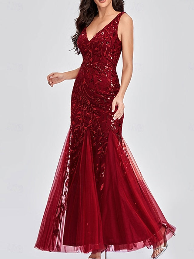 Bride V the Party Neck Dress Floor Elegant of Mother FashionChic