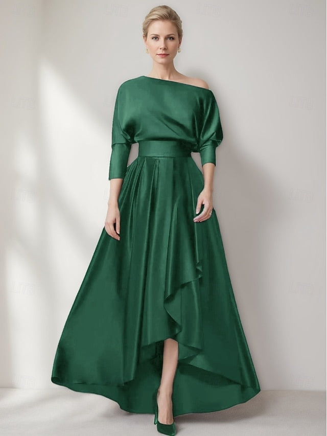 Evening Formal Dress Elegant Asymmetrical Wedding Gown A-Line FashionChic