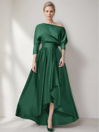 Evening Formal Dress Elegant Asymmetrical Wedding Gown A-Line FashionChic