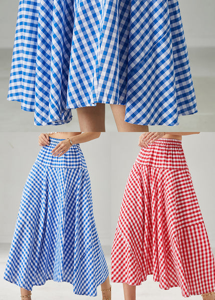 Red Plaid Cotton Holiday Skirts Exra Large Hem Summer AZ1032 shopify