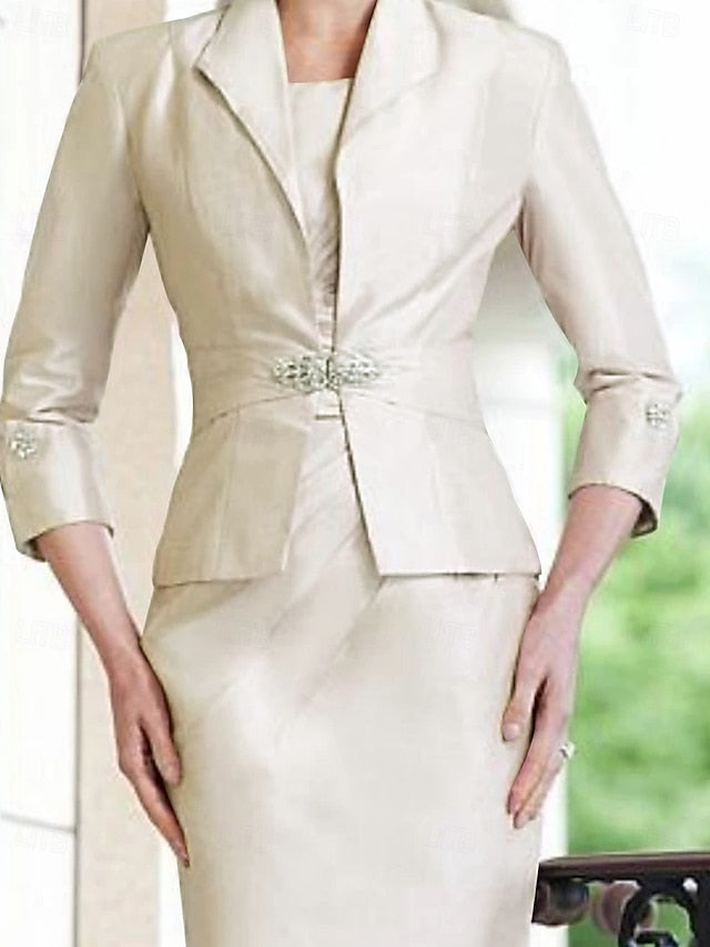 of the Piece Bride Two Sheath Mother Dress Elegant Plus Church FashionChic