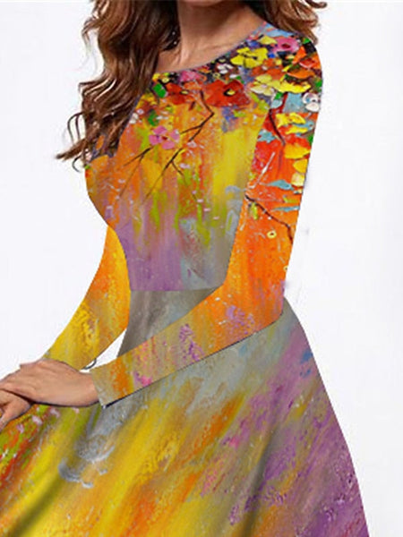 Women's Midi Dress Casual Dress Winter Dress Swing Dress FashionChic