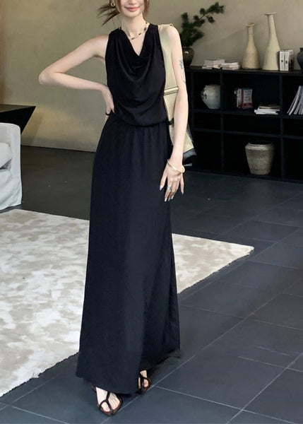 Stylish Brick Red Drawstring Cotton Dresses Sleeveless EE006 shopify