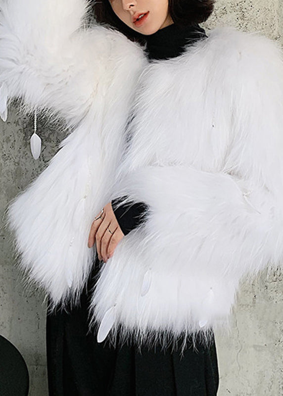 Italian Light Green Raccoon Hair Feather Tassel Coats Winter WV011 ABC