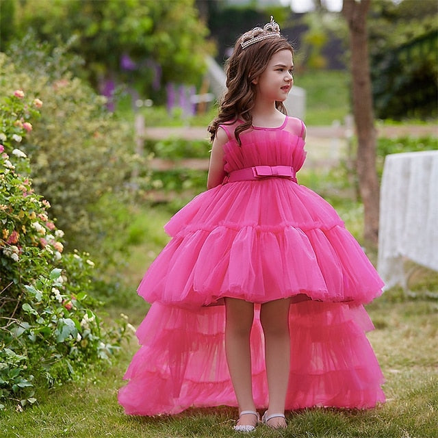 Solid Party Performance Sleeveless Dress Girls' Kids Color FashionChic
