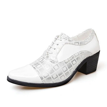 Heel Oxford Men's Patent Shoes and Red Leather Black Block FashionChic