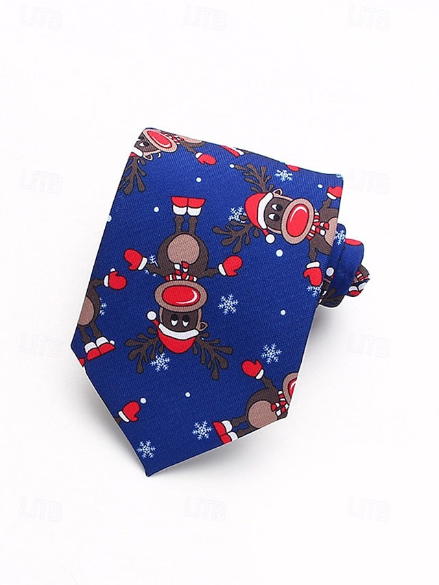 Fun Polyester Tree Men's Christmas Silk Santa – and Tie FashionChic