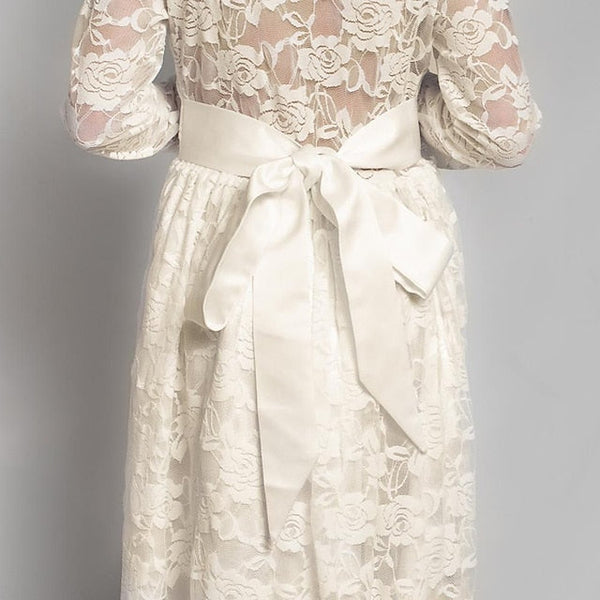 Girl Flower Colored Dress Girls' Long Kids Solid FashionChic