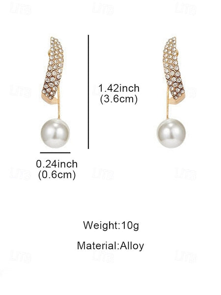 Elegant Earrings Crystal with – Gold-Plated Pearl Detailing FashionChic
