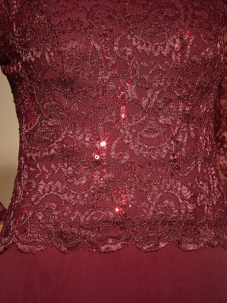 Women's Maxi Dress Chiffon Dress Lace Sequins Embroidered FashionChic