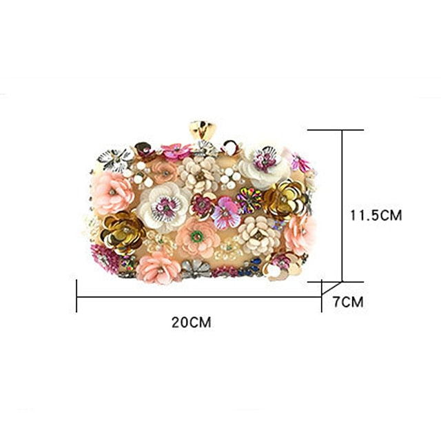 – 3D Embellished Evening Women's Clutch Flower Floral FashionChic