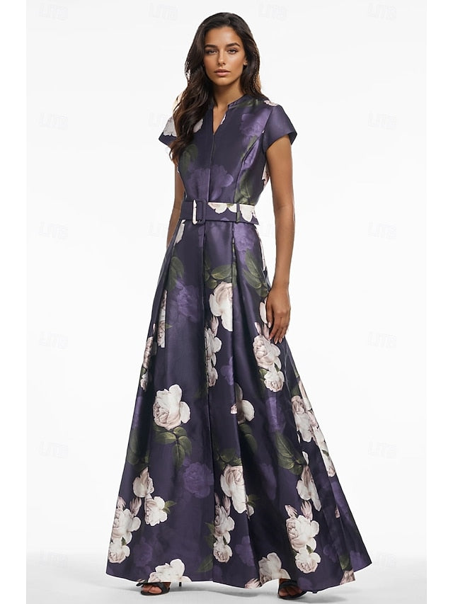 Gown Dress Floor Evening Guest Wedding Split High Formal A-Line FashionChic