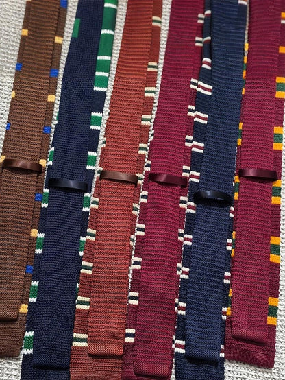 Neck Men's Stylish Christmas Stripe Knit - Tie Woven FashionChic