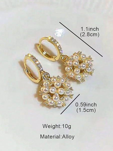 - String Gold Imitation Pearl Plated Women's Earrings FashionChic