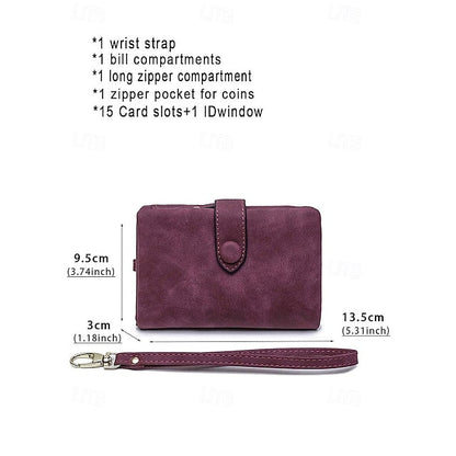 with Leather Women's Wrist Strap Faux Pink Wallet – FashionChic