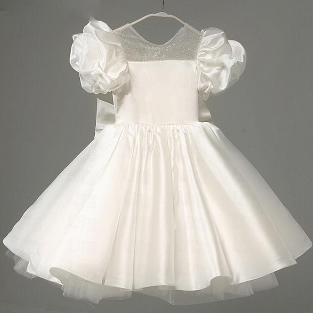 Girl Long Color Girls' Dress Solid Flower Party Kids FashionChic