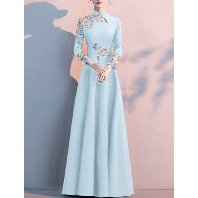 the Bride High Simple Neck Mother Dress A-Line of Floor Elegant FashionChic