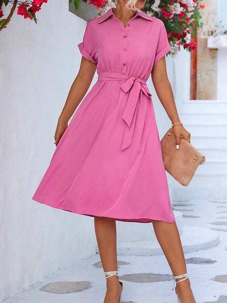 Women's Midi Dress Shirt Dress Casual Dress A Line Dress