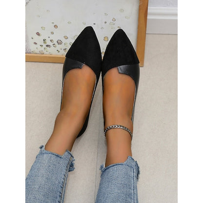 – Elegant Two-Tone Toe Flats Slip-On Women's Pointed FashionChic