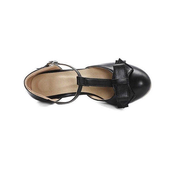 Vintage Chunky 1950s – Green T-Strap Bow Heels Retro with Mint FashionChic