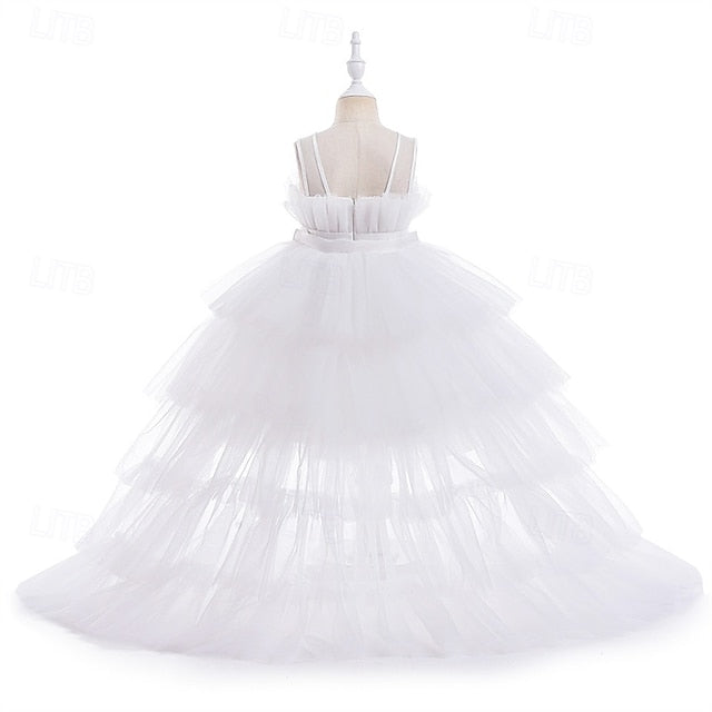 Solid Party Performance Sleeveless Dress Girls' Kids Color FashionChic