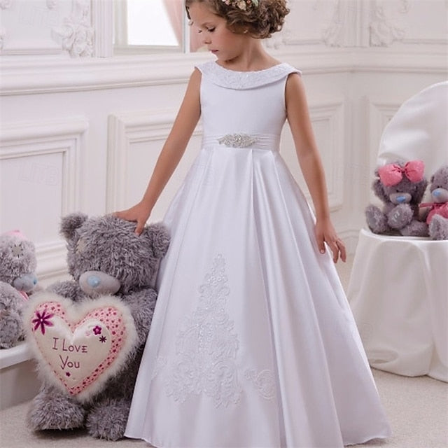 Girl Girls' Kid's Formal Lace Dress Flower FashionChic