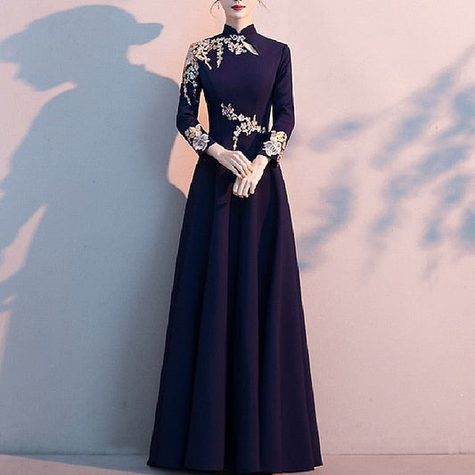 the Bride High Simple Neck Mother Dress A-Line of Floor Elegant FashionChic