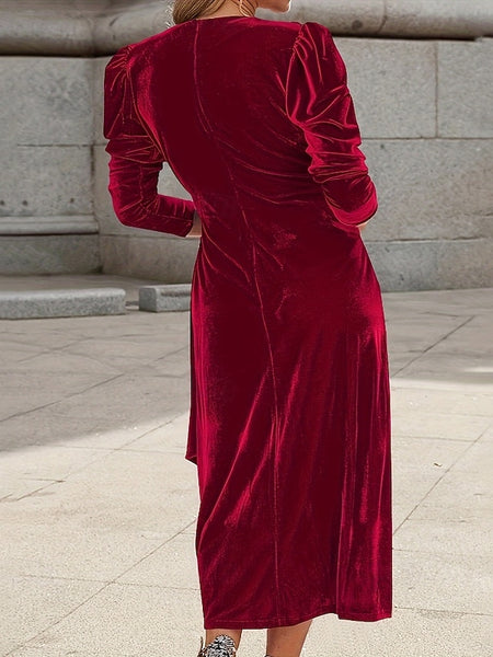 Women's Midi Dress Christmas Dress Velvet Dress Party Dress