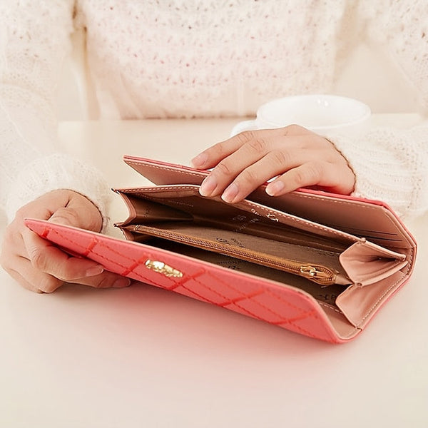 Gold Crown - Wallet Pink Emblem Women's with Quilted FashionChic