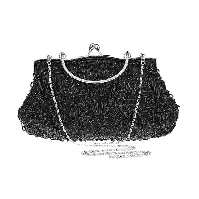 Vintage Evening Clutch Beaded Purse White Women's – FashionChic