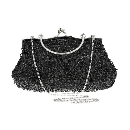 Vintage Evening Clutch Beaded Purse White Women's – FashionChic