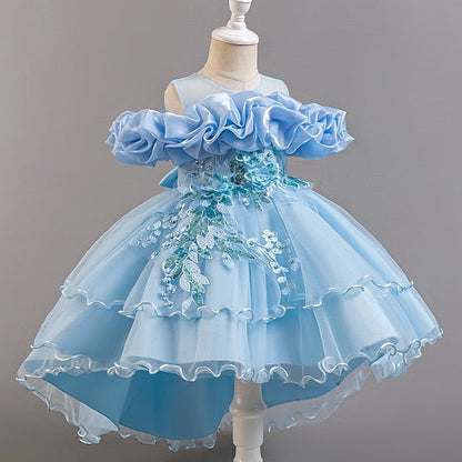 Floral Party Girls' Dress Flower Kids Wedding Short Sleeve FashionChic