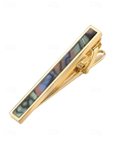 tie with and pearl brass inlaid mother clip of Men's FashionChic