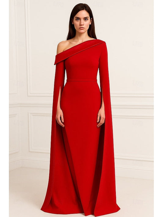 Gown / Formal Red Column Evening Dress Sheath Elegant Black FashionChic