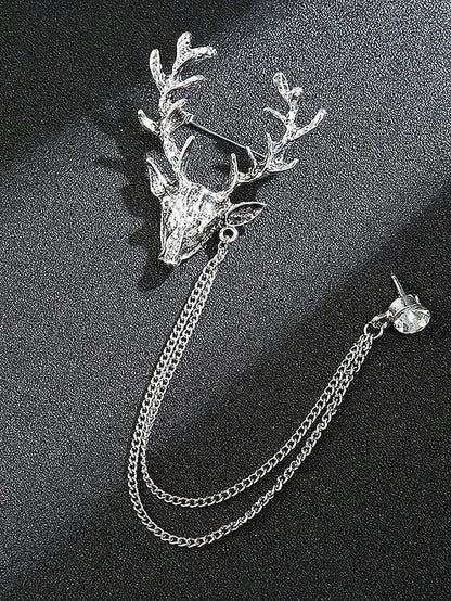 Men's Pin Brooch with Lapel Christmas Deer FashionChic