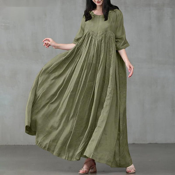 Women's Long Dress Maxi Dress Cotton Blend Casual Dress FashionChic