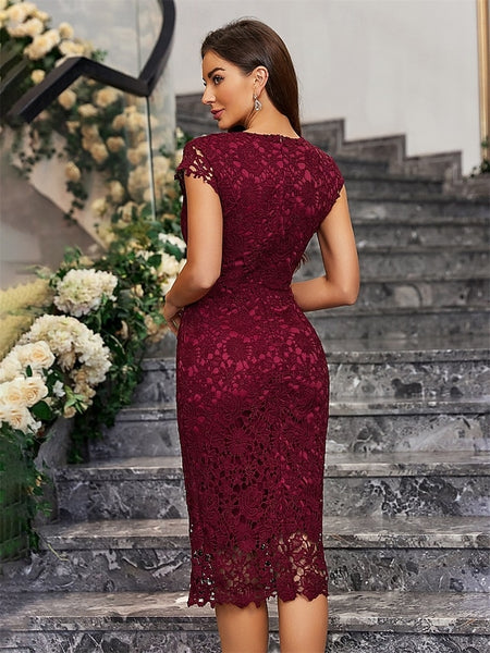 Dress Mother of the Bride Dress Elegant Party Minimalist Crew