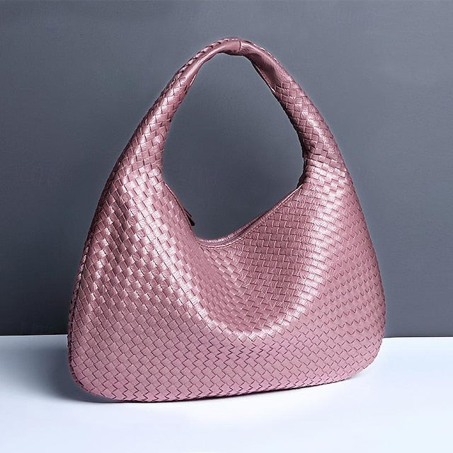 Hobo Leather Burgundy Women's Bag – Woven Faux Chic FashionChic