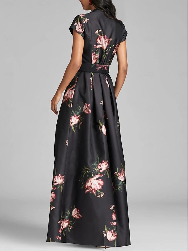 Gown Dress Floor Evening Guest Wedding Split High Formal A-Line FashionChic