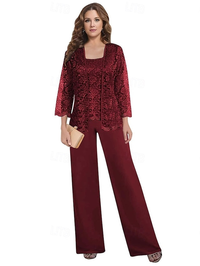 of the Mother Square Wedding Dress Elegant Pantsuit Guest Bride FashionChic