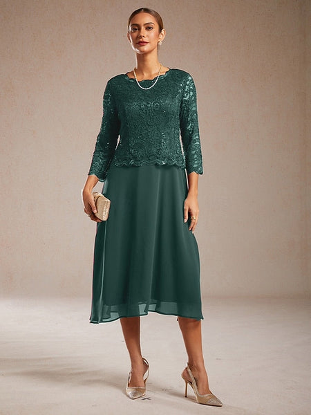 Women's Midi Dress Chiffon Dress Elegant Wedding Guest FashionChic