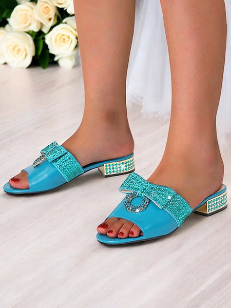 Rhinestone with Flat – Gold Matching Bow Clutch Sandals FashionChic