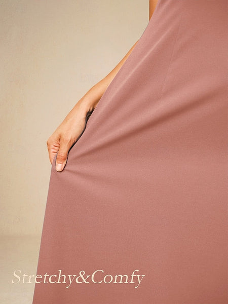 Women's Evening Dress Cape Sleeve Knee-Length Elegant Green FashionChic