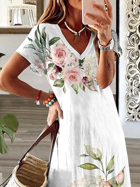 Women's Maxi Dress T Shirt Dress Tee Dress Sundress Shift FashionChic