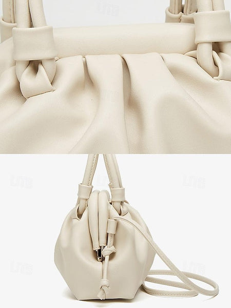 Handbag Cream Elegant with Drawstring Closure Women's – FashionChic