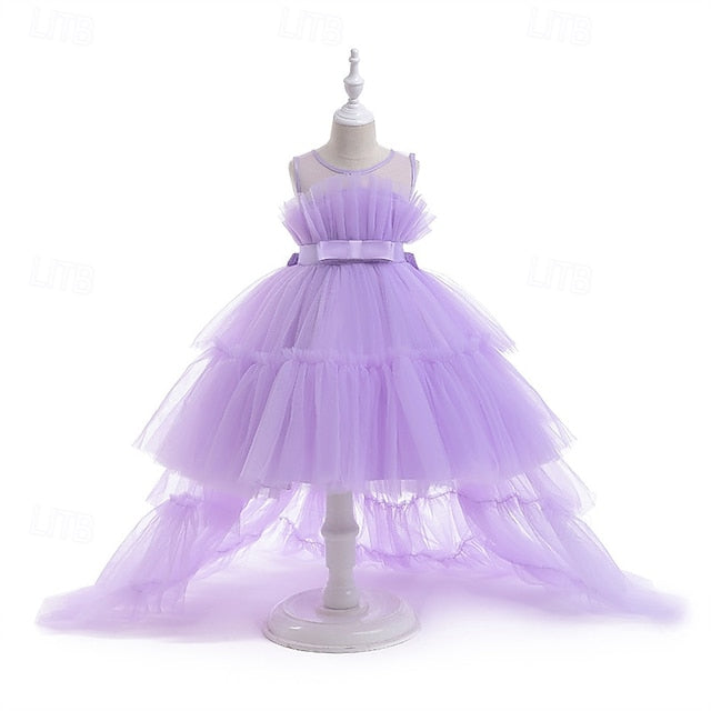 Solid Party Performance Sleeveless Dress Girls' Kids Color FashionChic