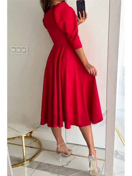 Women's Midi Dress Wrap Dress A Line Dress Casual Daily