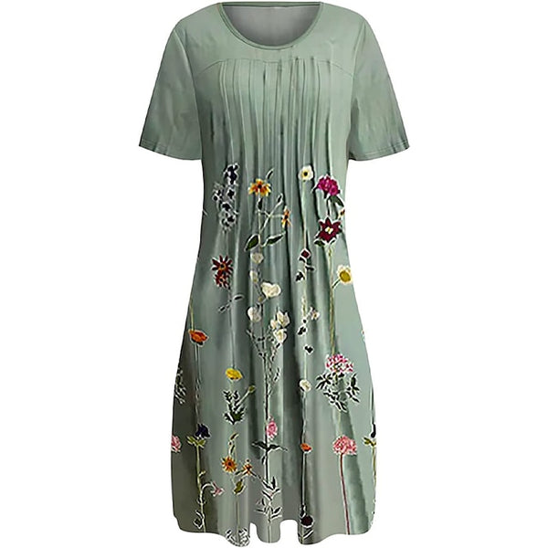 Women's Midi Dress Casual Dress Shift Dress Floral Ruched